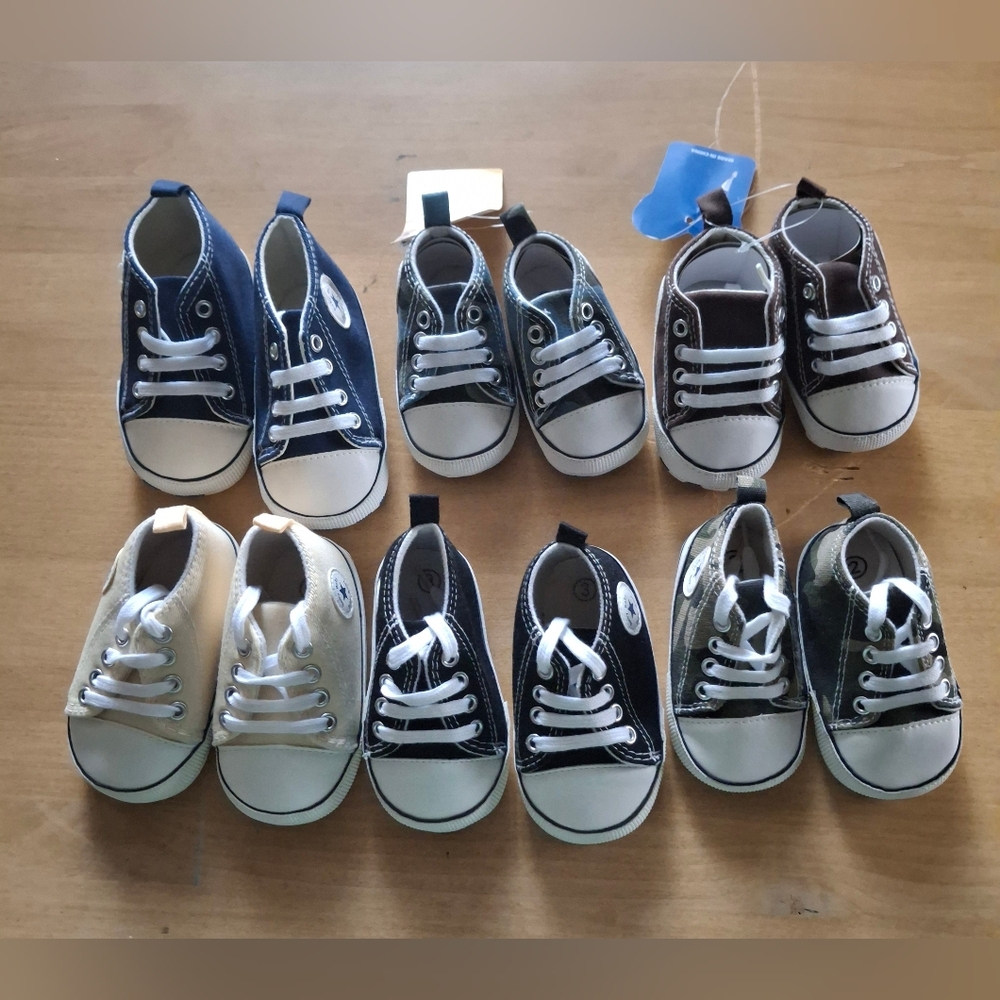 LOT Baby Girls Boys Canvas High-top Walking Shoes, Newborn Converse Inspired